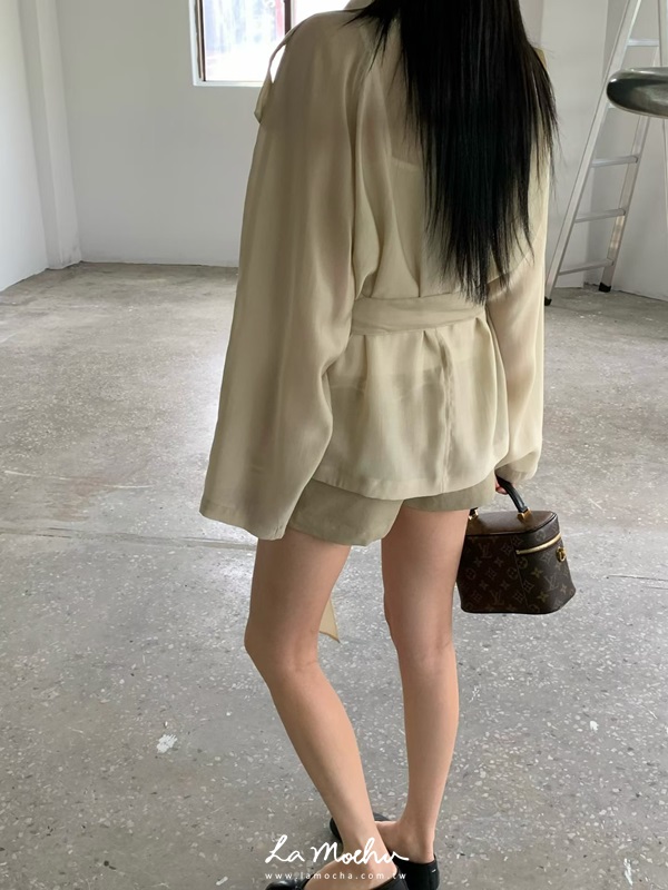 綁腰防曬風衣外套